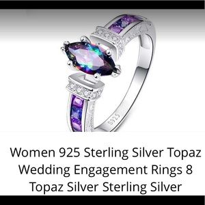Topaz Engagement Style Silver Ring